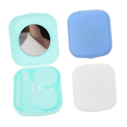 Beatifufu 3 Sätze Kontaktlinsenbox Mini Aufbewahrung mit Spiegel und Pinzette Tragbarer Augenlinsen Organizer für Damen Reise und Alltag Bpa frei Kompakt und Hygienisch von Beatifufu