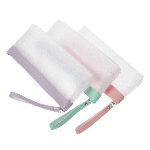 Beatifufu 3stücke Teiliges Großer Transparenter Bleistift-Organizer Für Stifte Und Kosmetik Wasserdichter Aufbewahrungsbeutel Für Schule Büro Und Künstler von Beatifufu
