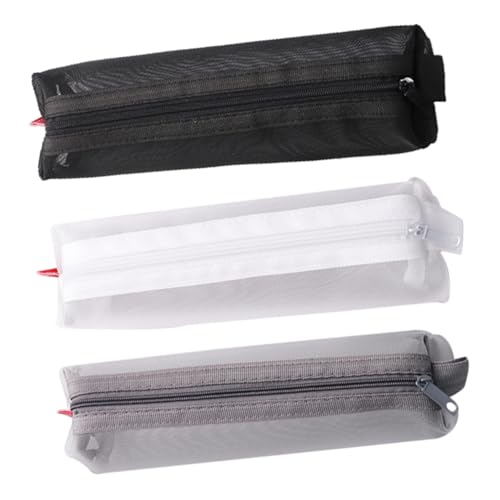 Beatifufu 3 Stück Großes Transparentes Federmäppchen aus Robustem Geräumige Federtaschen für Stifte und Schreibwaren Vielseitige Organizer für Schule Büro Teenager und Zufällige Farbe von Beatifufu