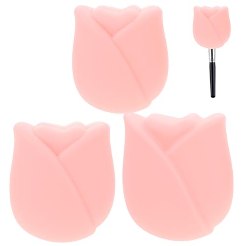 Beatifufu 3 Stück Silikon Make Up Pinsel Schutzhüllen Teiliges Wiederverwendbare Schminkpinsel Organizer Reise Kosmetiktasche Staub und Wasserschutz für Foundation Concealer Lidschatten von Beatifufu