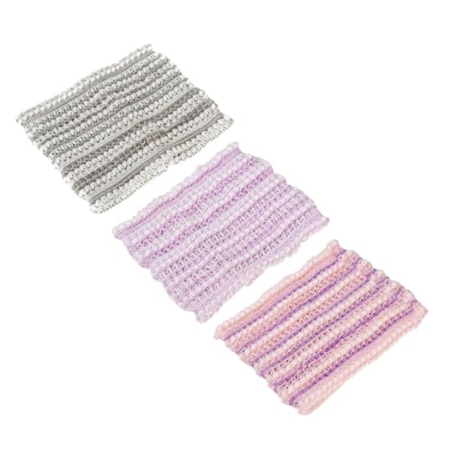 Beatifufu 3 Stück Teiliges Elastisches Mesh Stirnband für Damen Atmungsaktiv und Hautfreundlich Vielseitig für Gesichtswaschen Make up und Spa anwendungen Bequemes Haarnetz Zufällige Farbe von Beatifufu