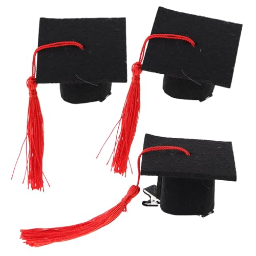 Beatifufu 3 Stück Teiliges Mini Abschlusskappen Haarspangen Süße Dekorative Haarklammern für Damen und Mädchen Stilvoller Haarschmuck mit Starkem Detailreiche Verarbeitung für Abschlussfeier von Beatifufu