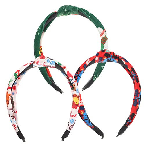 Beatifufu 3 Stück Weihnachts-Stirnband Mit Knoten Modische Stirnbänder Geknotete Stirnbänder Modische Stirnbänder Für Damen Weihnachts-Kopfreifen Boho-Stirnband Party-Kopfbedeckung von Beatifufu