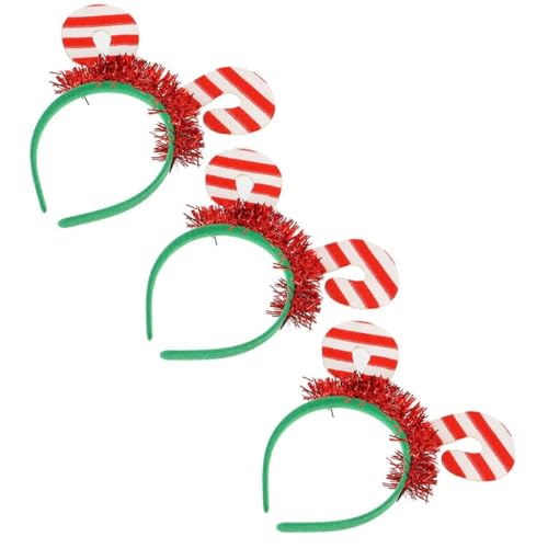 Beatifufu 3 Stück Weihnachts Haarreifen Mit Krücken Hübscher Kinderkopfschmuck Party Haarschmuck von Beatifufu