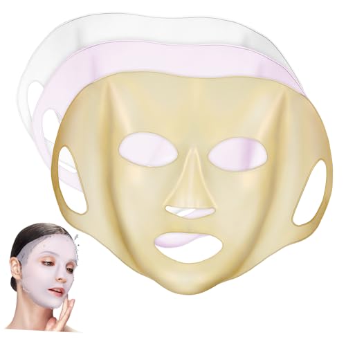 Beatifufu 3 Wiederverwendbare Silikon Gesichtsmaske Design Ohrhänger Feuchtigkeitsspeicher Silikon Sheet Mask Cover für Damen zur Hautpflege und Optimaler Wirkstoffaufnahme von Beatifufu