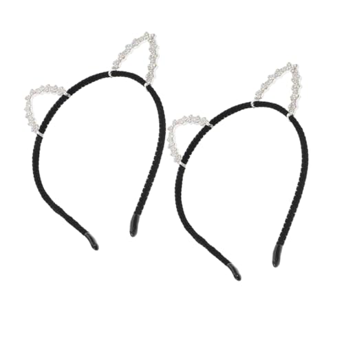 Beatifufu 3-teiliges Katzenohren-stirnband Mit Kristallen Und Glitzernden Haarschmuck Für Damen Halloween Cosplay Party Haarstyling-tool von Beatifufu