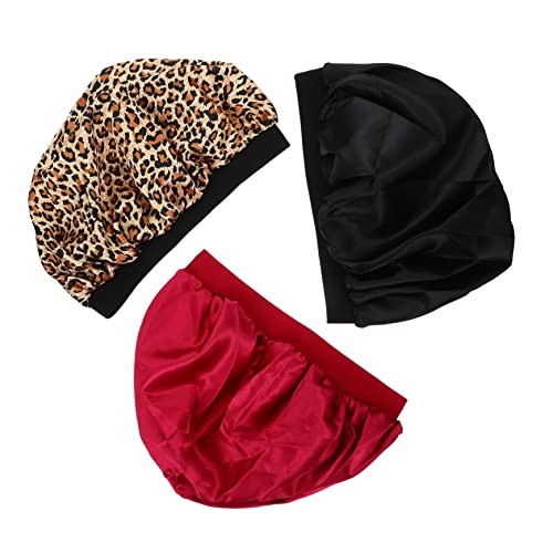 Beatifufu 3stücke Satinhaarhaube Für Damen Bequeme Satin-haarhaube Zum Schlafen Für Hausarbeit Hochwertige Verarbeitung Für Chemotherapie von Beatifufu