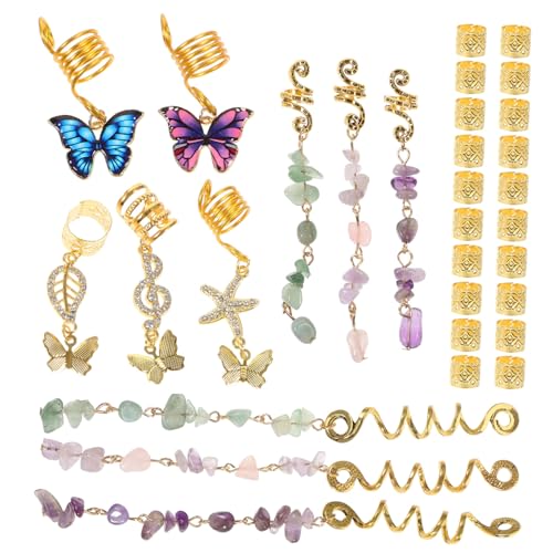 Beatifufu 31 Stück Teiliges Haarschmuck für Zöpfe Dreadlock Accessoires Damen Goldfarbene Haarperlen mit Steinbesatz Einfach zu Befestigende Flechtdekoration für Ponytails Brautfrisuren und Beatifufu 31 Stück Teiliges Haarschmuck für Zöpfe Dreadlock Accessoires Damen Goldfarbene Haarperlen mit Steinbesatz Einfach zu Befestigende Flechtdekoration für Ponytails Brautfrisuren und von Beatifufu