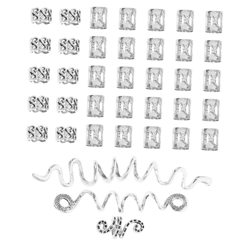 Beatifufu 38 Stück Teiliges Dreadlock Haarschmuck aus Langlebiger Spiralförmige Haarspiralen für Zöpfe Dreadlocks Pferdeschwanz und Haarverlängerungen Modische Haarperlen für Damen und von Beatifufu