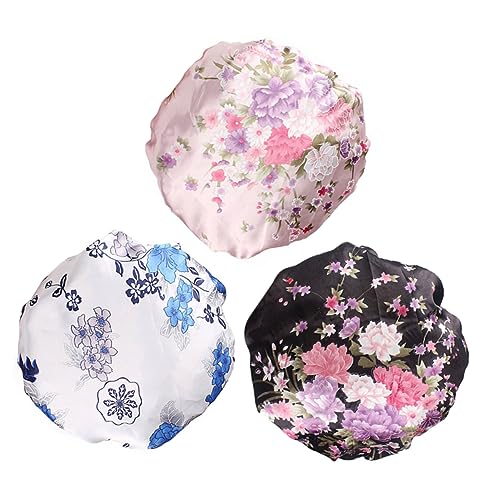 Beatifufu 3stücke Schlummertrunk Schlafmütze Damen Satin Haarausfallmütze Chemotherapie Kopftuch Verknoten Frisur Material von Beatifufu