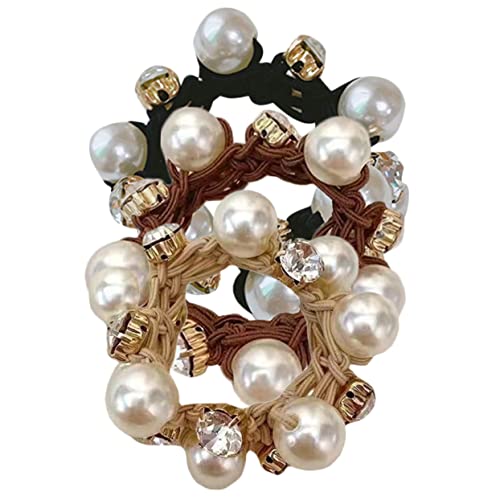 Beatifufu Perlen Haare Haargummi Perlen Haarschmuck 3 Stück Elastische Haarseile Haarringe Für Mädchen von Beatifufu
