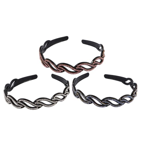 Beatifufu 3stücke Strass-stirnband Mit Kristallen Haarband Für Damen Strass-zähne-stirnband Modisches Accessoire Für Strandpartys Und Bankette Weiß Blau Rosa von Beatifufu