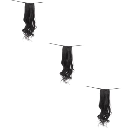 Beatifufu 3 Stücke Stilvolle 48 Cm Lockige Pferdeschwanz-verlängerung Frauen Gewellte Pferdeschwanz-perücke Synthetische Haarteil Ribbon Pferdeschwänze von Beatifufu