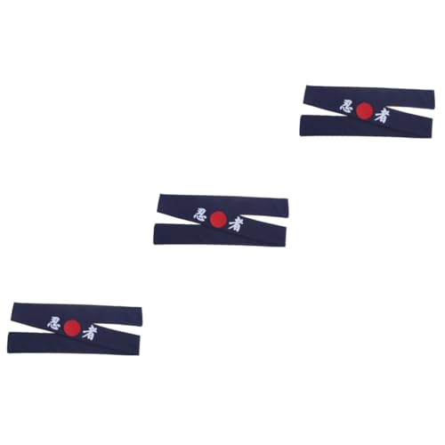 Beatifufu 3st Haarbänder Für Koch Stirnband Mit Symboldruck Kopfbedeckung Im Japanischen Stil Sushi-stirnband Haarspange Mit Chinesischem Fächer Bandana Stirnband Japanische Kleidung Blue von Beatifufu