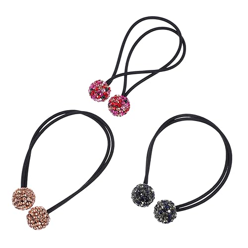 Beatifufu 3stücke Strass Elastische Haargummis Haarbänder Für Pferdeschwanzhalter Haarring Haarschmuck Mit Mode Pferdeschwanz Halter Seil Für Frauen Und Mädchen von Beatifufu