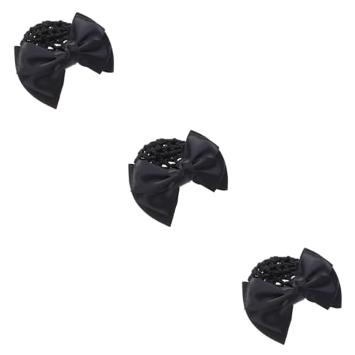 Beatifufu 3stücke Elastische Haar-haube Mit Schleife Schwarzes Snood-netz Für Damen Für Büro Tanz Und Partys Hochwertiges Elastisches Material Für Komfort Und Stil von Beatifufu