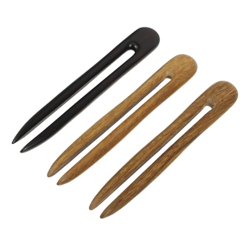 Beatifufu 3stücke Holz U-förmige Haarnadel Retro Haarstick Haarzubehör Für Frauen Damen Und Sandelholz Handgefertigt Natürlicher Duft Glatt Poliert von Beatifufu