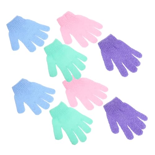 Beatifufu 4 Paare Nylon Duschhandschuhe Peeling Handschuhe für Körperpeeling und Abgestorbene Haut Entferner Elastische Badhandschuhe für Damen und Herren Geeignet für von Beatifufu