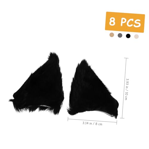 Beatifufu 4 Paare Plüsch Katzenohren Haarklammern Bunte Weiche Haarspangen Cosplay Haarschmuck Leicht Bequem Geeignet für Damen und Mädchen Party Halloween Accessoire von Beatifufu