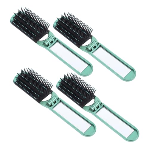 Beatifufu 4 Stck Faltbare Reise haarbürste mit Spiegel Kompakt Leicht Tragbar Kleines Multifunktional für Damen und Herren Einfache Aufbewahrung Tasche von Beatifufu