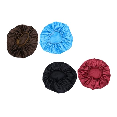 Beatifufu 4stücke Teiliges Frauen Nachtmützen Verstellbare Satin Schlafhaube Für Haarpflege Ultraweiche Duschhaube Weinrot Kaffee Für Besseren Schlaf Und Haarschutz von Beatifufu