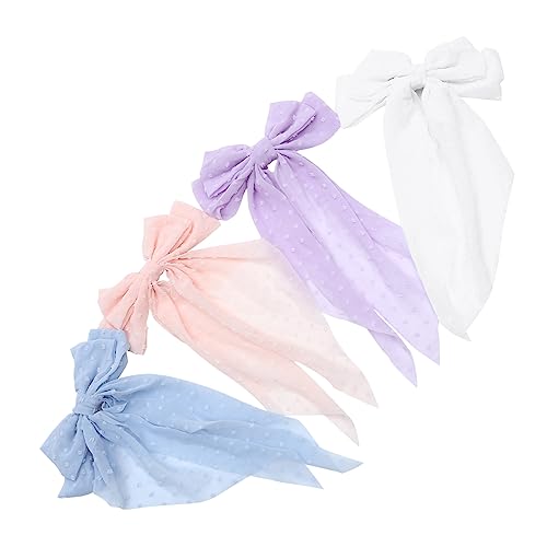 Beatifufu 4stücke Große Haar Schleifen Clip Haarband Mit Bogen Für Frauen Mädchen Frisur Accessoires Pferdeschwanz Clip Haarclip Haarschleifen Klammern von Beatifufu