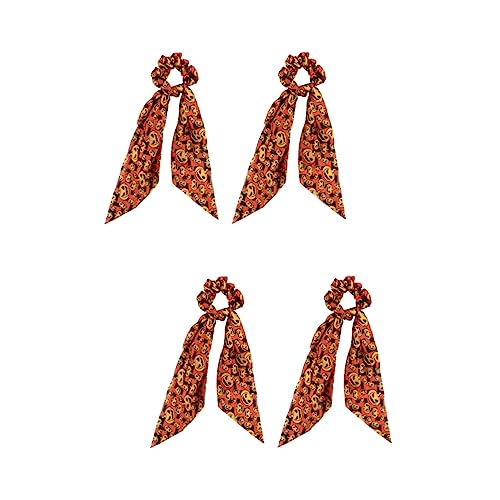 Beatifufu 4 Stück Halloween-Haargummi halloween haargummi halloween haarspangen Haarschmuck für Mädchen Chiffon Bowknot Haargummi Haarband Damen Haargummis Schal Haargummis Bowknot Satin- von Beatifufu