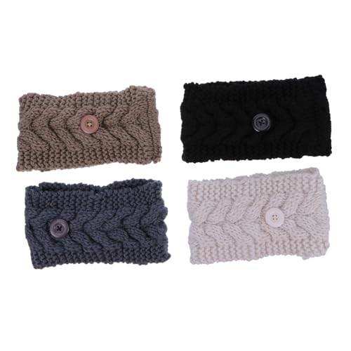 Beatifufu 4stücke Knopf-haarband Gestrickter Ohrwärmer Elastischer Sport-headwrap Für Für Kalte Tage Und Ohrenschutz von Beatifufu
