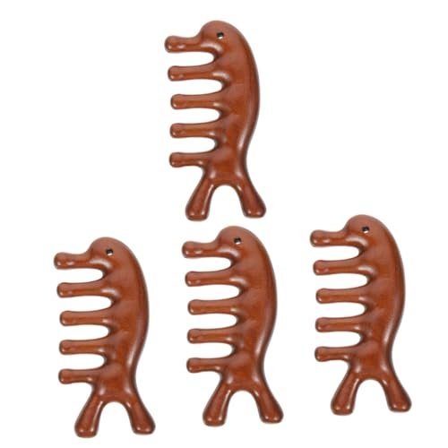 Beatifufu 4 Stück Massagekamm Entwirrkamm Sandelholzmassage Haarkamm für Männer Haarpickkamm kinderhaarbürste bescherung weihnachten Kämme Haarentwirrungskamm Sandelholzkamm für Damen Coffee von Beatifufu