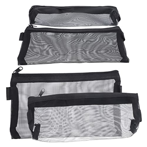 Beatifufu 4 Stück Mehrzweck Federmäppchen aus Transparentem Mesh mit Reißverschluss Große Kapazität Kratzfest Leichter Stifteköcher für Schüler für Stifte Bleistifte Kleinteile Tragbar von Beatifufu