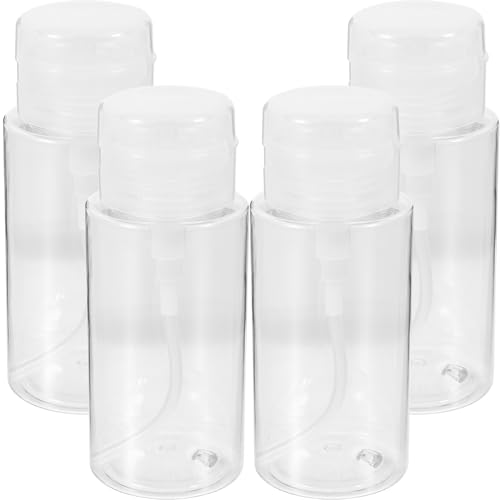 Beatifufu 4 Stück Pressflaschen für Make up entferner Leere Portable Kosmetikspender Wiederbefüllbare Flaschen mit Neuem Rundem Pumpkopf zur Aufbewahrung von Flüssigkeiten Beim Reisen von Beatifufu
