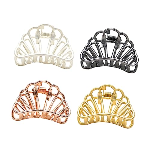 Beatifufu 4 Stück Schlichte Geometrische Metall Haarspangen Claw Clips aus Langlebiger Legierung für Damen und Mädchen Robust Leicht Geeignet für Feines Dickes Haar Modisches Haarschmuck von Beatifufu