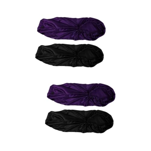 Beatifufu 4stücke Satin Nachtmützen Für Damen Längliche Schlafhaube Zur Haarpflege Verstellbar Und Bequem Für Zuhause Schlafen Und Gesichtspflege Und Dunkellila von Beatifufu