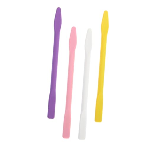 Beatifufu 4 Stück Teiliges Silikon Rührstäbe Flexible Kosmetik Rührstäbe für Gesichtsmaske DIY Wiederverwendbar Sicher Feinmischend Praktisches Make-up Zubehör in Weiß Gelb von Beatifufu