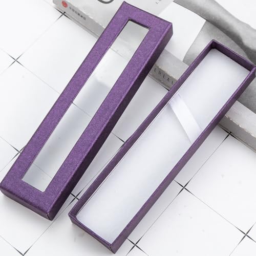 Beatifufu 4 Stück Teiliges Transparente Stifteboxen mit Fenster Stabile Geschenkverpackung aus Papier für Füller Langlebige Leichte Pen Storage Box für Zuhause und Unterwegs von Beatifufu