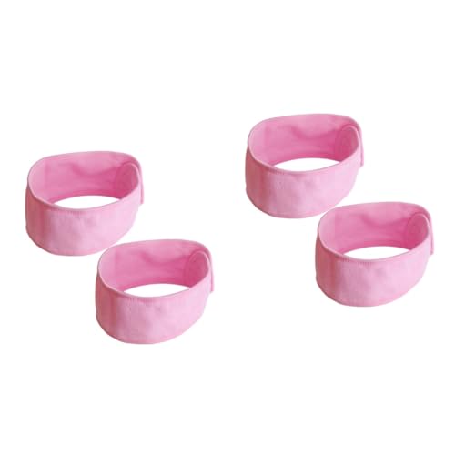 Beatifufu 4 Stück Turban-mütze Gesichtspflege-kopfpackung Dusche Haarband Handtuch Stirnband Make-up-haarband Stirnband Machen Kosmetisches Haarband Make-up-stirnband Spa-haarband Rosa von Beatifufu