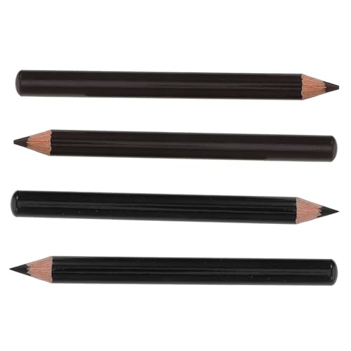 Beatifufu 4 Stück Wasserfester Set Augenbrauenstift Holzoptik für Damen Smudge Resistant Natürliche Farbabgabe in Schwarz und Braun für Anfänger und Langanhaltendes Make Up von Beatifufu