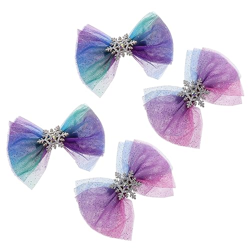 Beatifufu 4stücke Weihnachts-schneeflocken-haarspangen Mit Schleife Süße Haarklammern Für Festliche Anlässe Einfache Handhabung Perfektes Accessoire Für Mädchen Und von Beatifufu
