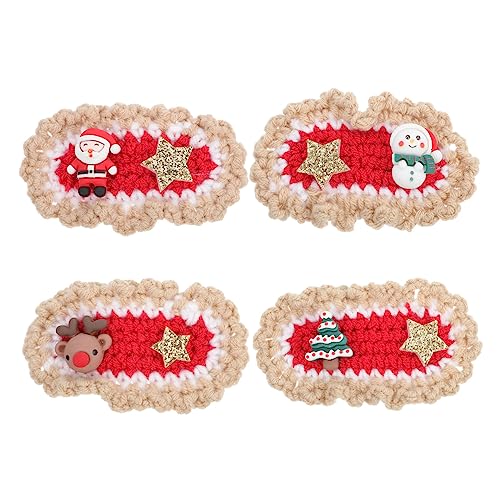 Beatifufu 4stücke Weihnachts Haarclips Für Mädchen Knit Hair Clips Farbenfrohe Weihnachts-snap Barrettes Für Haarschmuck Für Festliche Anlässe von Beatifufu