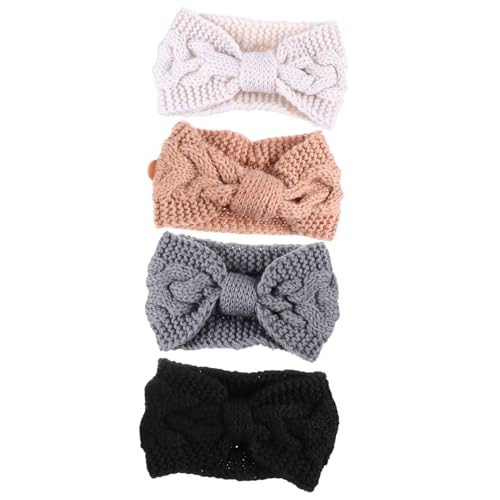 Beatifufu 4stücke Strickmasken-stirnband Wintermasken-haarband Mit Knopf Warmes Stirnband Für Maske Ohr Schutz Kopf Band Frauen Headwraps von Beatifufu
