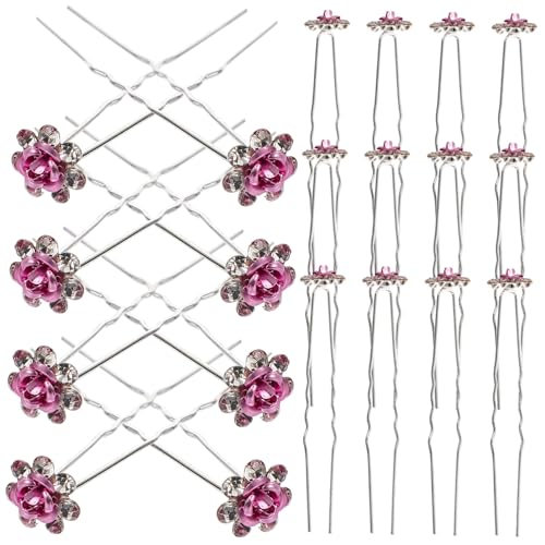 Beatifufu 40 Stk Rosenhaarnadeln U-förmige Haarnadel Hochzeit Brauthaar Haarnadeln Aus Strass Perlen Tiara Haarschmuck Für Die Braut Perlenhaarspangen Kopfbedeckung Retro Rosa von Beatifufu