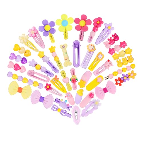 Beatifufu 42 Stück Teiliges Haarklammern für Mädchen Niedliche Bunte Haarclips Rutschfest Stabile Haarschmuck Accessoires Geeignet für Kleinkinder und Designs von Beatifufu