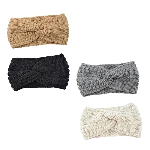 Beatifufu 4stücke Gewebtes Haarband Warmes Strickband Damen Ohrenschutz Kopfbedeckung Breites Haarband Für Reisen Camping Wandern Winter von Beatifufu
