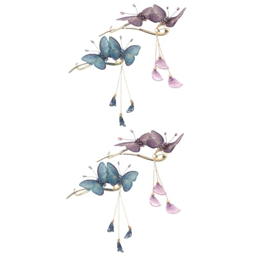 Beatifufu 4stücke Schmetterling Haarklammern Mit Quasten Elegante Haarspangen Für Frauen Für Hochzeiten Partys Und Alltag von Beatifufu