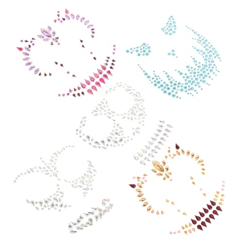 Beatifufu 5 Sätze Gesichtsjuwelen Aufkleber Halloween Körper Schmuck Harz Material Party Festival Dekoration Gesichtskunstwerk von Beatifufu