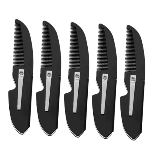 Beatifufu 5 Stück Faltbarer Bartkamm Herren Bartkamm Faltkamm Männer Faltbarer Haarkamm Haushalt Schnurrbartkamm Kämme Für Haarstyling Bartstylingkamm Schwarzer Kunststoff von Beatifufu