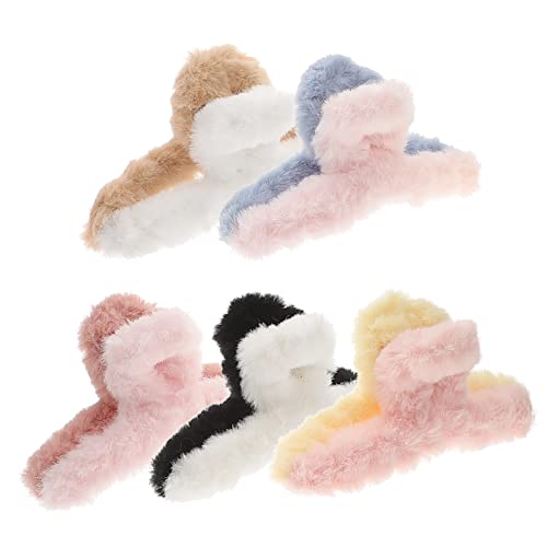 Beatifufu 5stücke Furry Haarklammern Rutschfeste Haarclips Für Frauen Fuzzy Haarspangen Stilvollen Farben Für Dickes Und Normales Haar Haaraccessoires Für Zuhause Und Büro von Beatifufu