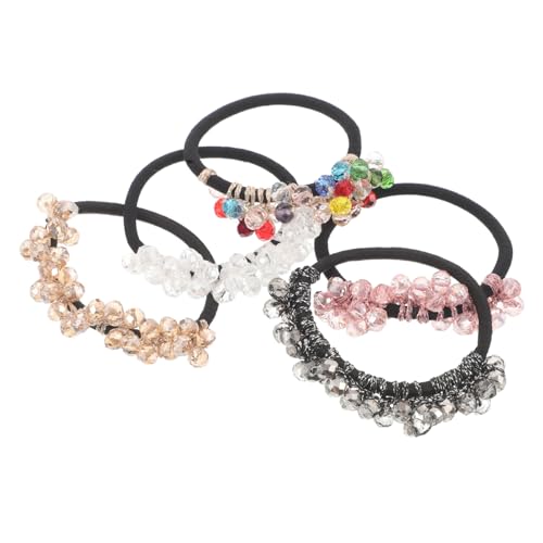 Beatifufu 5 Stück Haargummis Elastische Ponytail Farbige Strass Scrunchies Für Mädchen Stilvolle Flecht-accessoires Komfortable Haarbänder Hohe Elastizität Reisegeeignet von Beatifufu