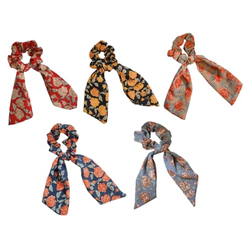Beatifufu 5 Stück Schal Haargummis Kreative Haarringe Elastisch Zufällige Farben Für Frauen Und Mädchen Für Alltag Und Besondere Anlässe von Beatifufu