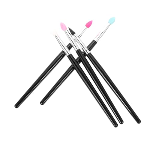 Beatifufu 5 Stück Silikon Lidschatten Pinsel mit Komfortablem Silikonkopf Leicht Tragbar für Professionelle Augen make up Anwendung und Einfache Reinigung Geeignet für Anfänger und Profis von Beatifufu